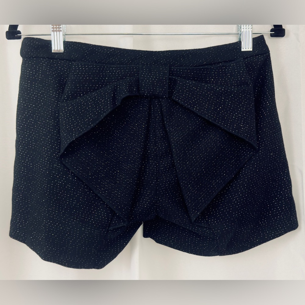 Armani Junior Black Wool Mix Trouser Shorts with Bow on Back Italian 12A. NWT - Picture 7 of 14